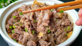 腐竹牛肉煲，每周可以做3次给孩子吃，牛肉嫩如豆腐特别的有营养