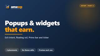 Ama Affiliate Pro: Exit-Intent Popup, Floating Bar & Ticker Setup