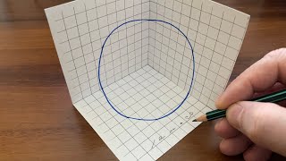 Drawing a Circle Illusion in The Corner - How to Draw a Circle - Trick Art on Graph Paper