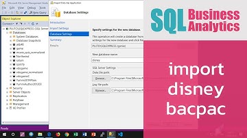 สอน SQL: การติดตั้งฐานข้อมูล disney.bacpac บน Microsoft SQL Server