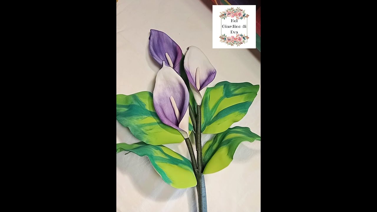 💗Calla in gomma eva senza stampo #diy #gommacrepla #fommy