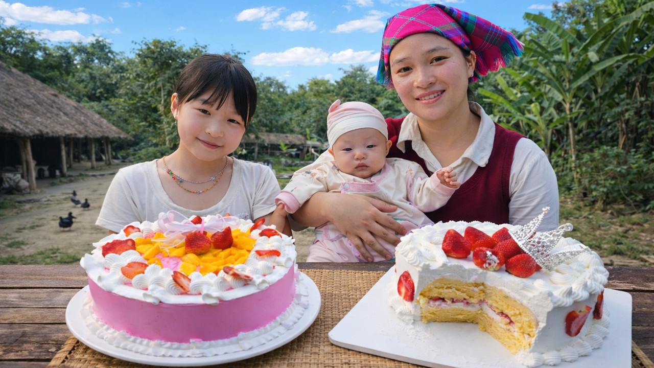 Como fazer bolo de aniversário – Receita clássica de bolo de baunilha super delicioso | Lý Thị Ca