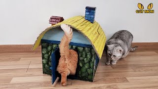 DIY 박스로 만든 고양이 숨숨집 | DIY Cardboard Cat House