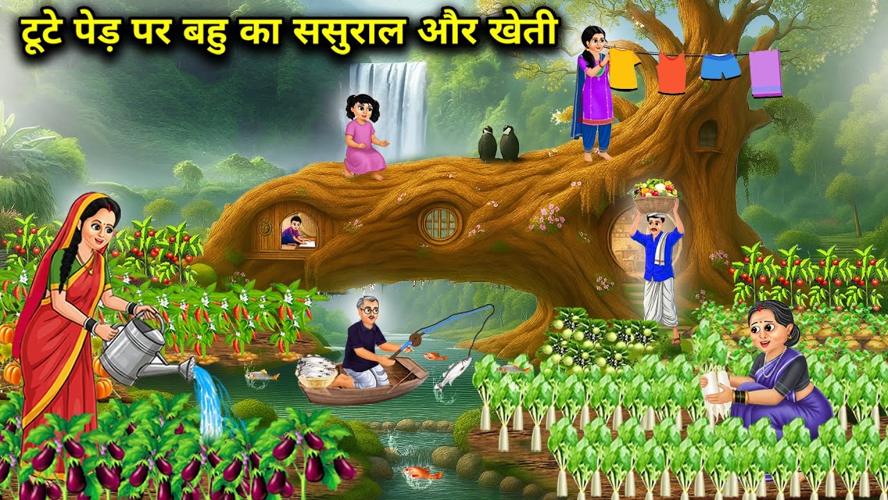 "टूटे पेड़ पर बहु का ससुराल और खेती || Daughter-in-law's in-laws and farming on a broken tree" ||...