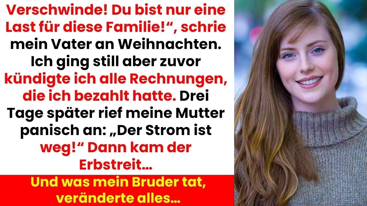 An Heiligabend nannte mich mein Vater vor der ganzen Familie „eine Last“ und befahl mir zu gehen. Ich sagte nur: „Ich bin morgen früh weg.“ Er nickte, als hätte ich ihm das Salz gereicht, und...