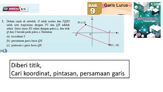 KSSM Matematik Tingkatan 3 Bab 9 garis lurus selari uji minda 9.1i no2 buku teks