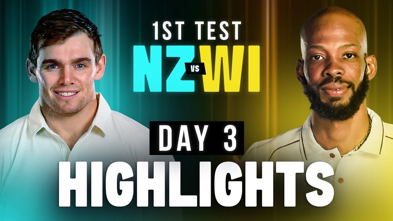 New Zealand vs West Indies | 1st Test | Day 3 Highlights | tapmad - YouTube