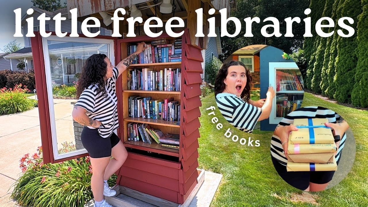 little free library vlog 🌷☀️📖 *massive book haul, finding free books*