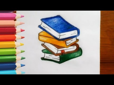 How to Draw Stacked Books - Easy Drawing Tutorial For Kids