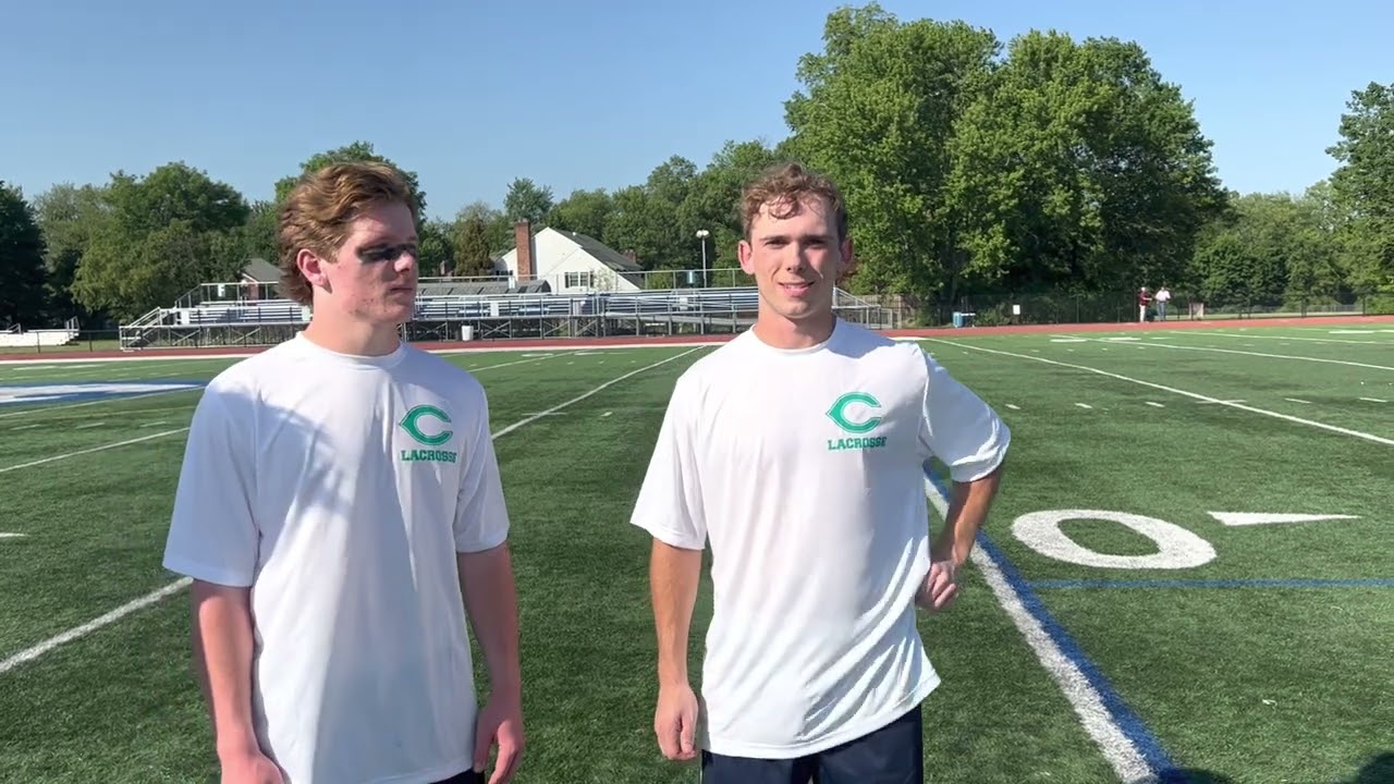 Chatham lacrosse players J.P. Lagunowich, Ronan Curry and Peter Boyd