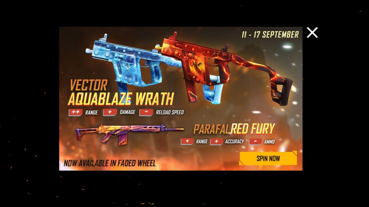 I GO DOUBLE VECTOR IN 5 SPIN || OP REACTION || AQUABLAZE WRATH VECTOR || GARENA FREE FIRE ||😎❤️