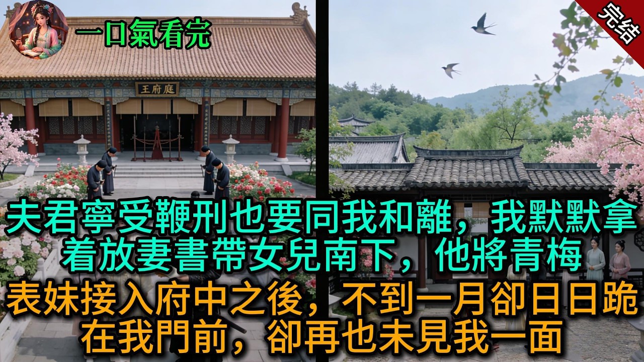 【原創已完結】夫君寧受鞭刑也要同我和離，我默默拿着放妻書帶女兒南下，他將青梅表妹接入府中之後，不到一月卻日日跪在我門前，卻再也未見我一面