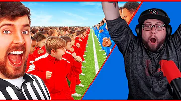 Reacting To MrBeast 100 kids vs 100 Adults