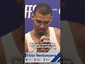 Victor Wembanyama on reacts as the San Antonio Spurs advanced to the Western Conference Finals