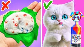 My Little Kitten Need Your Help 😿*Crazy Digital Circus Crafts ASMR By My Cat*