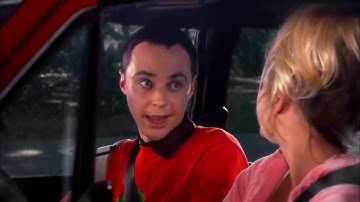 Penny drives Sheldon to work - The Big Bang Theory