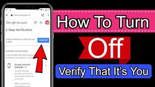 how to turn off verify it's you option