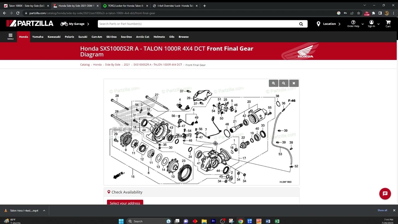 Honda i4wd and Hess override explained... again Talon 1000