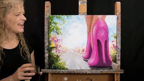 Learn How to Paint WALK A MILE IN HER SHOES with Acrylic - Paint & Sip at Home-Step by Step Tutorial