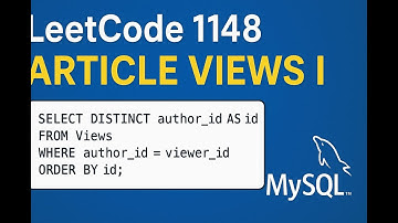 1148. Article Views I Leetcode MySQL