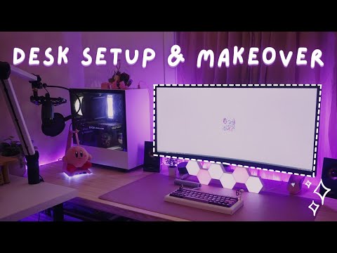 DREAMY Gamer Girl Aesthetics Desk Setup |  Cozy Home Office Makeover ✨