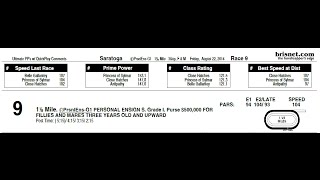 Saratoga Racetrack Handicapping - August 22 2014 Race 9