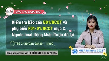 Kiểm tra B01/BCQT và phụ biểu F01-01/BCQT mục C.Nguồn hoạt động khác được để lại (Sáng 20.02.23)
