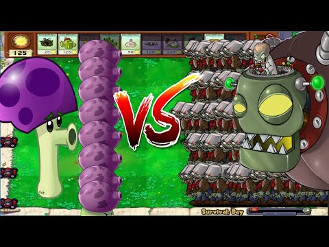 plants vs zombies Fume shroom + Scaredy shroom vs Dr Zombos 999 Zomboni ...