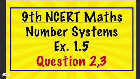 9th NCERT Maths Ex 1.5 Number Systems QUESTION 2,3  | Solutions  | CBSE Maths | Tamil Explanation
