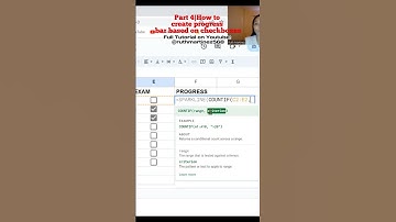 How to create a progress bar in google sheets controlled by checkboxes #shorts