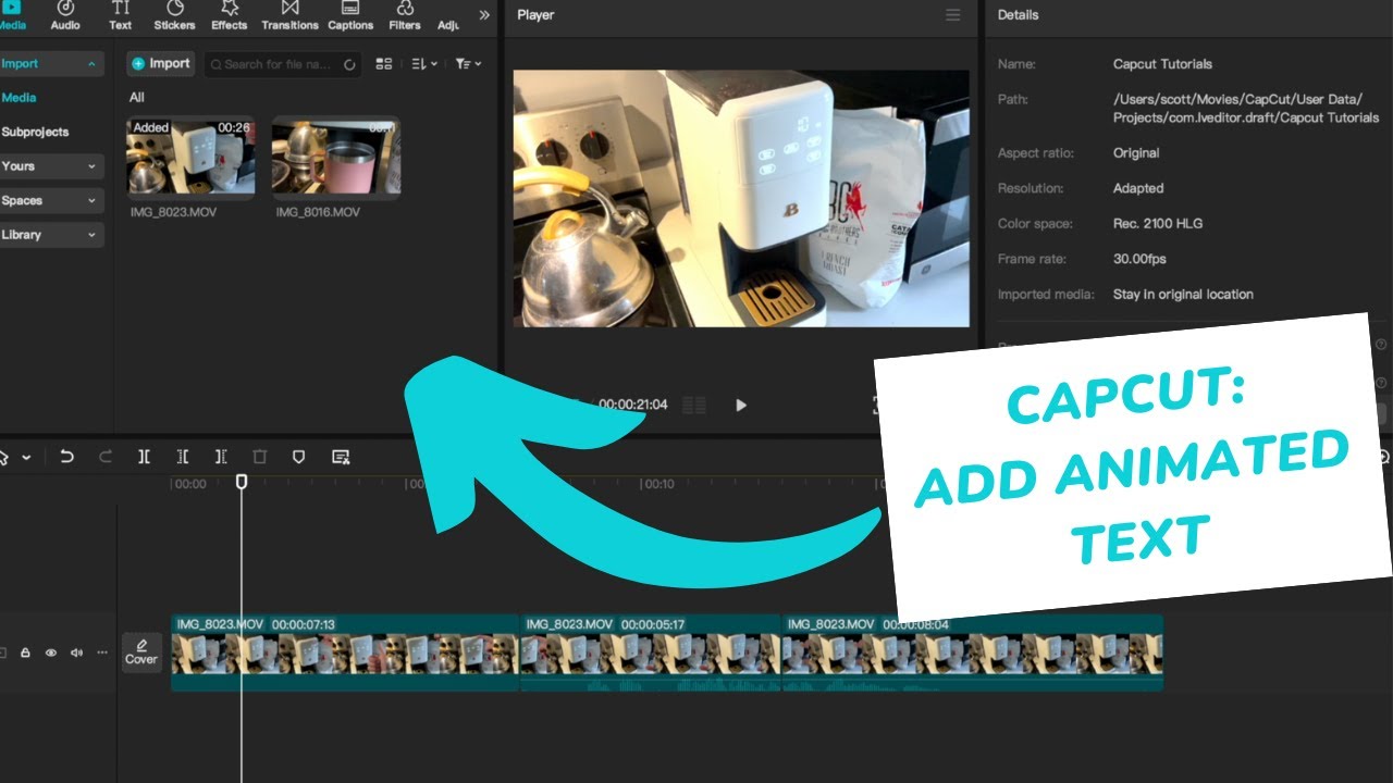 Capcut- How to Add Animated Text to Your Video - YouTube