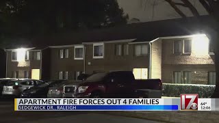Raleigh apartment fire forces out four families