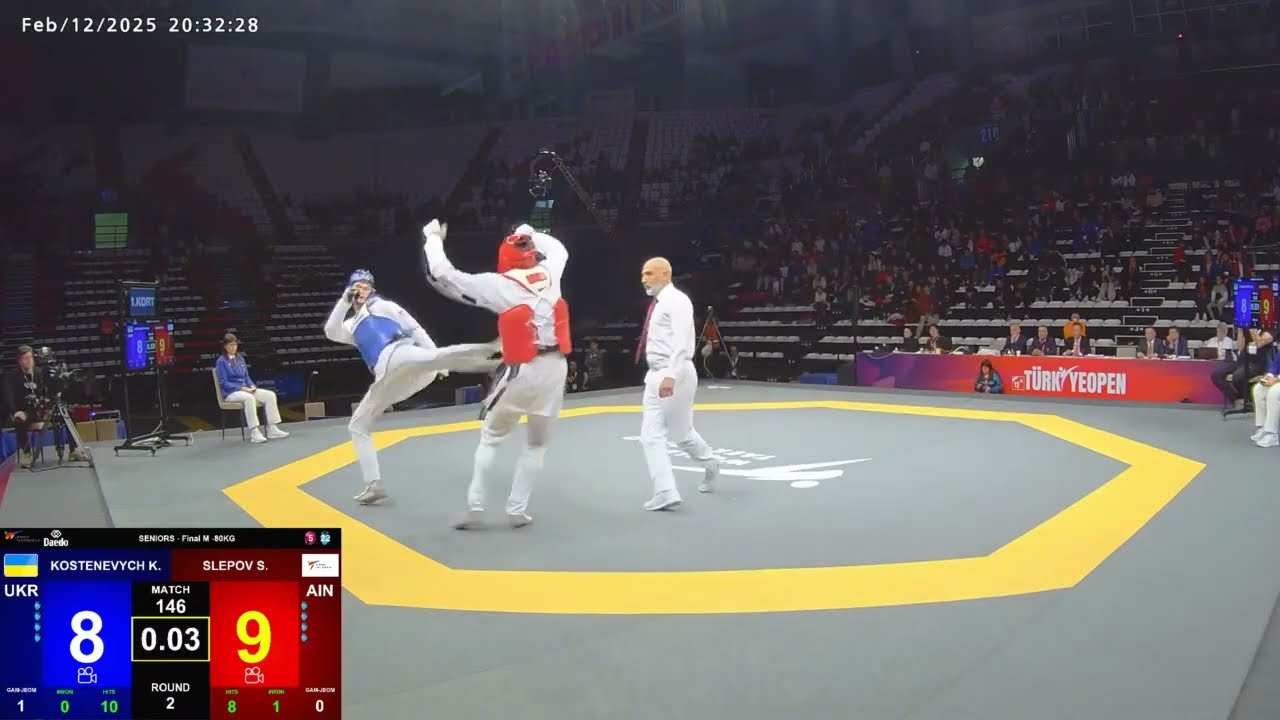2025 Türkiye Taekwondo Open 80 Kg Final Match - SLEPOV Stepan (AIN) vs KOSTENEVYCH Kostiantyn (UKR)