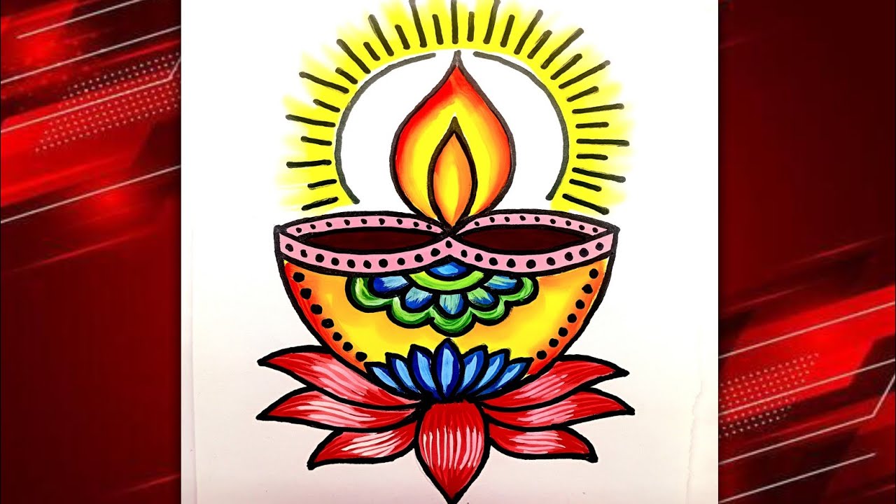 How to draw easy |diwali drawing easy and beautifull🪔🪔 दीपक का चित्र कैसे बनाये.