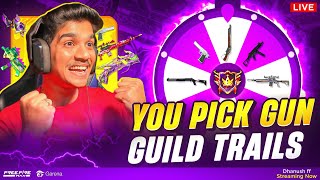 YOU PICK GUN👑 : GUILD TRAILS🔥 FOR NEW LEGENDS ⚔️ | 1 VS 4 🤬 | FREE FIRE IN TELUGU #dfg #freefire