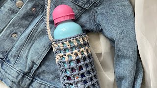 картинка: Сумочка для бутылки #bottlecraft #crochetbag