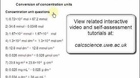 Concentration unit conversion