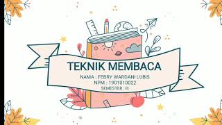 PPT Teknik Membaca yang Efektif PPT Teknik Membaca yang Efektif