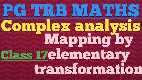 PG TRB MATHS Mapping by elementary transformation