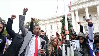 Hours-long protest at california ...