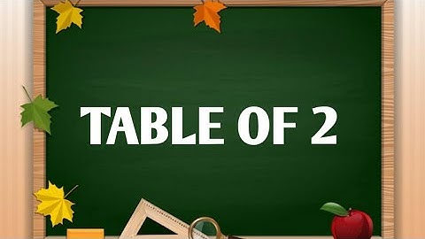 Table of two, Rhythmic table of 2, Learn multiplication table of 2 x 1 = 2, Times tables practice