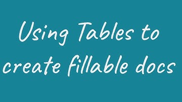 Google Classroom - Using Tables to create fillable Docs