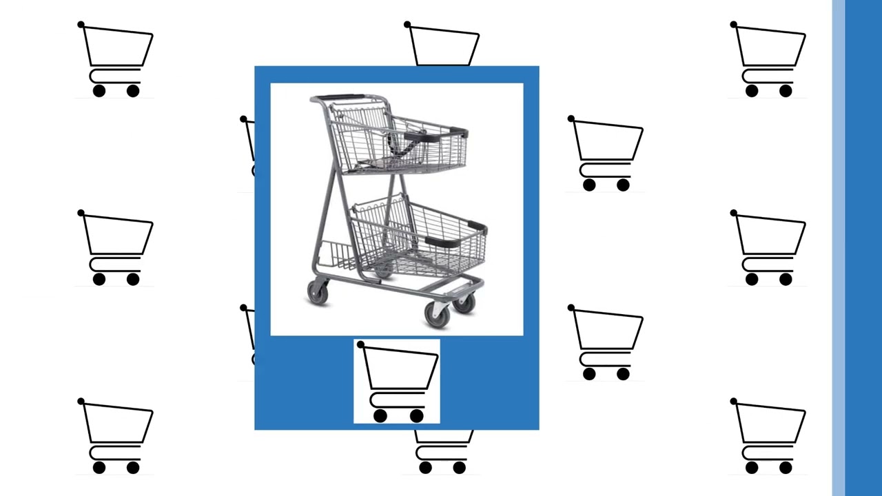 Economy 2-Tier Shopping Cart with Extra storage