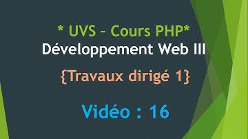 [aCAN Mentor] PHP UVS - Correction TD 1 - Cours 16 en wolof