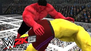 RED HULK VS YELLOW HULK - Hell In A CELL - WWE 2K15