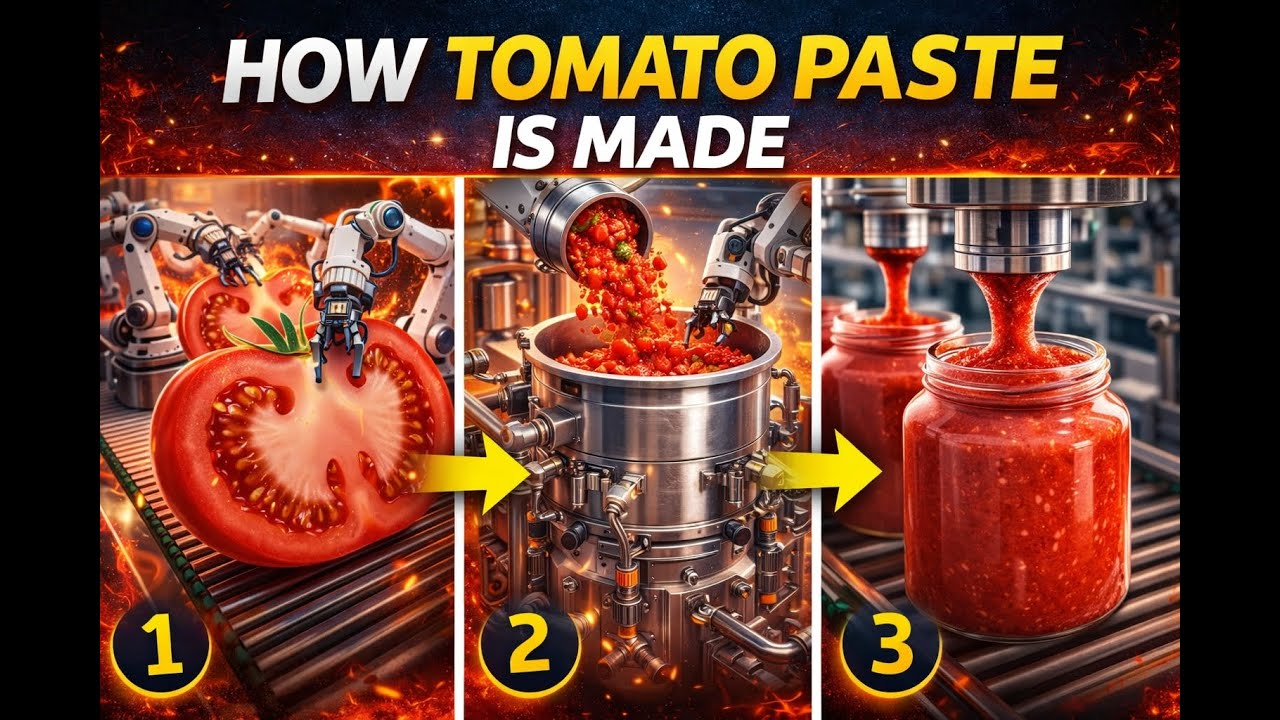Inside a Modern Tomato Factory | Tomato Paste Production Line (How It’s Made)