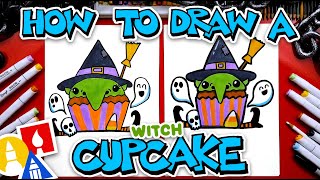 How To Draw Cupcake Witch For Halloween