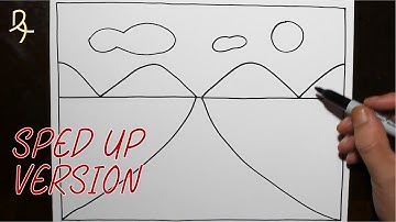 Spiral Drawing | Zendoodle Landscape 3D Abstract Pattern / Satisfying and Relaxing Art Technique