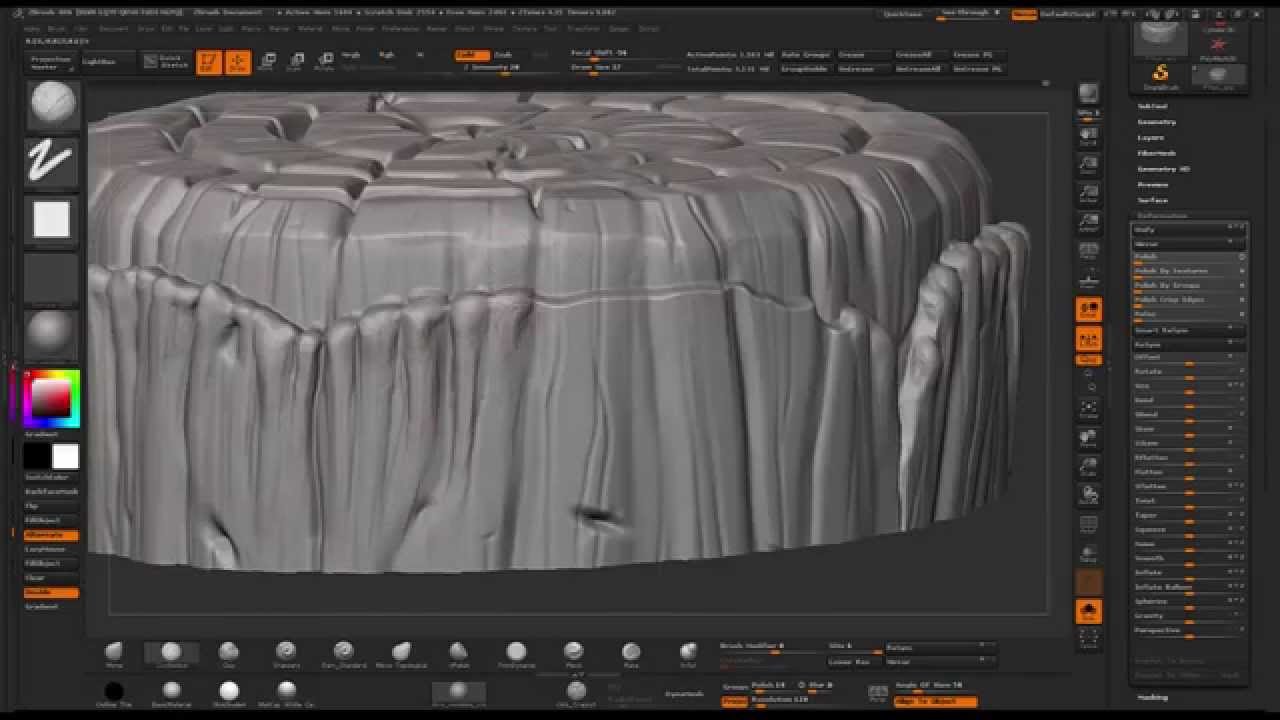 modeling wood in zbrush