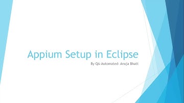 Appium Setup with Eclipse in Windows